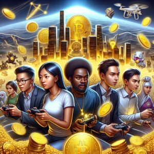 Illustration for blog post: The Pulse of Play-to-Earn: Investments, Market Leaders, and Rising Stars