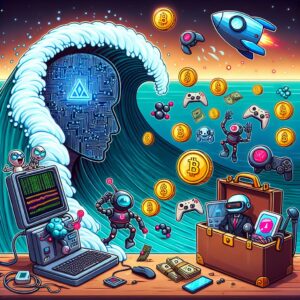 Illustration for blog post: Decoding the Hype: AI and Million-Dollar Deals Fuel the Next Wave of Crypto Gaming