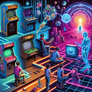 Illustration for blog post: Forging New Worlds: AI, GPUs, and the Blockchain Gaming Revolution