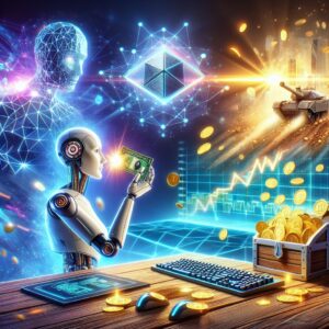 Illustration for blog post: The Technological Trio Revolutionizing Gaming: AI, GPUs, and Crypto