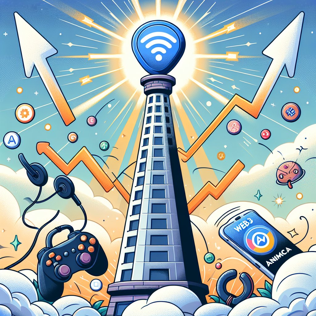 Illustration for blog post: Web3 Gaming Ignites: Animoca's TOWER Token Skyrockets 214% as Activity Surges